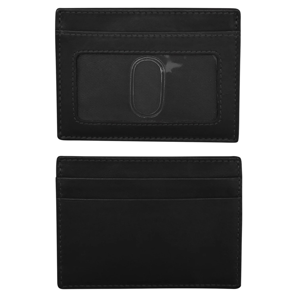 Genuine leather Credit card case ID holder wallet 7201 Black